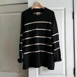 Aerie Black and White Striped Sweater